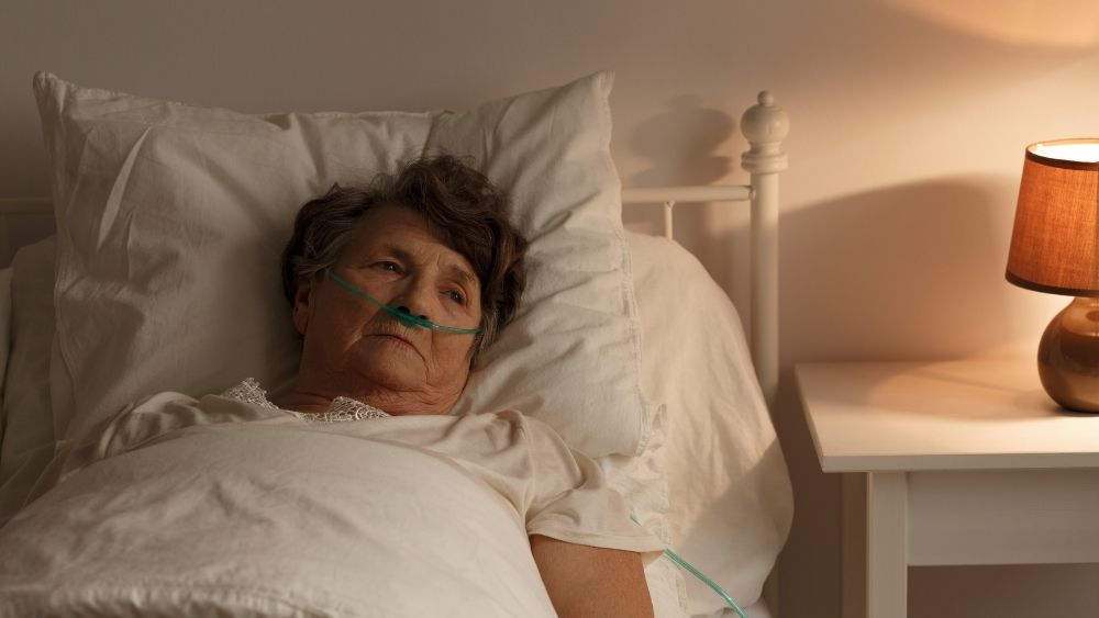patient struggling to breathe at night